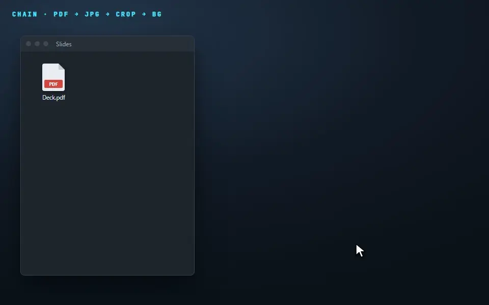 Chaining PDF to JPG to crop to background