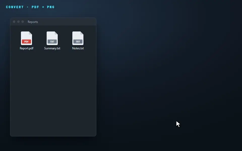Converting a PDF to PNG by dropping it on the ring
